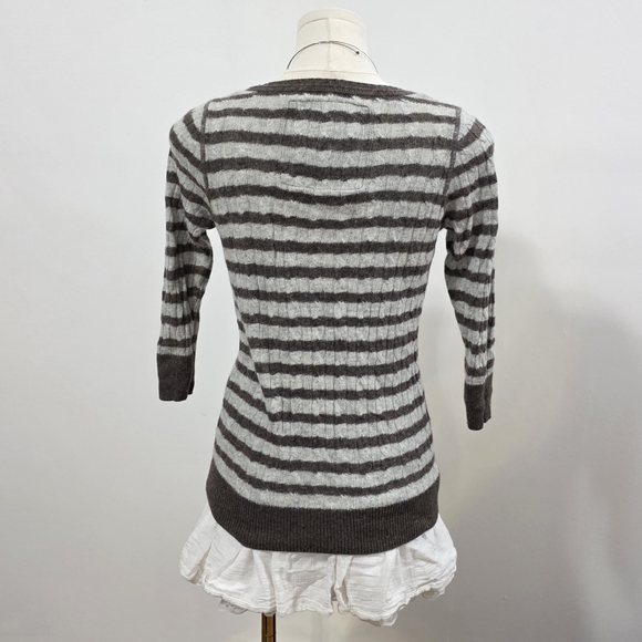 Abercrombie vintage Grey and brown half sleeve knit sweater - Picture 3 of 4